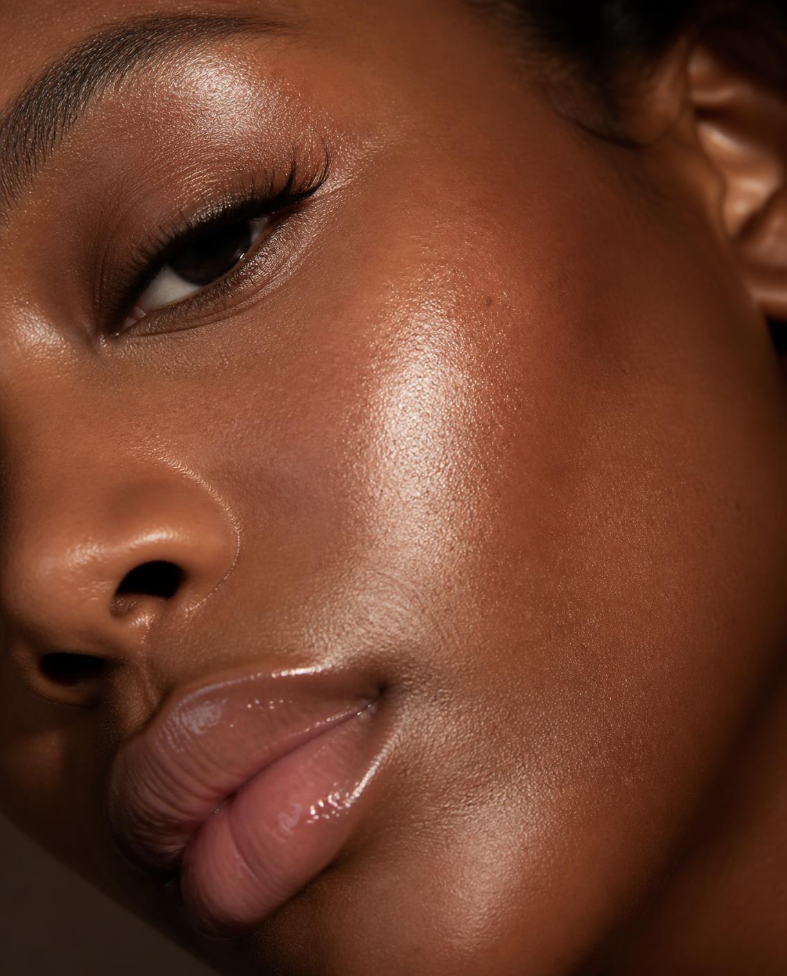 Dewy skin close-up